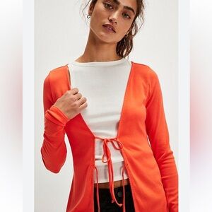 BNWT Free People Nadia Relaxed Fit Cardigan - Cherry Tomato